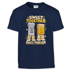 Garama and Madundung print on a navy kids t-shirt, front view
