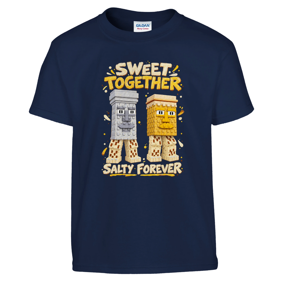 Garama and Madundung print on a navy kids t-shirt, front view