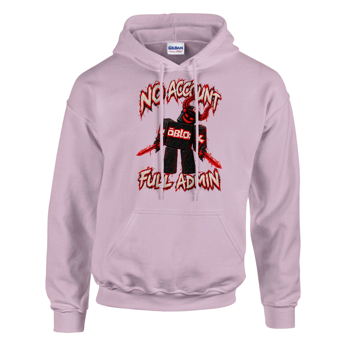 Guest 666 print on a light pink pullover hoodie, front view