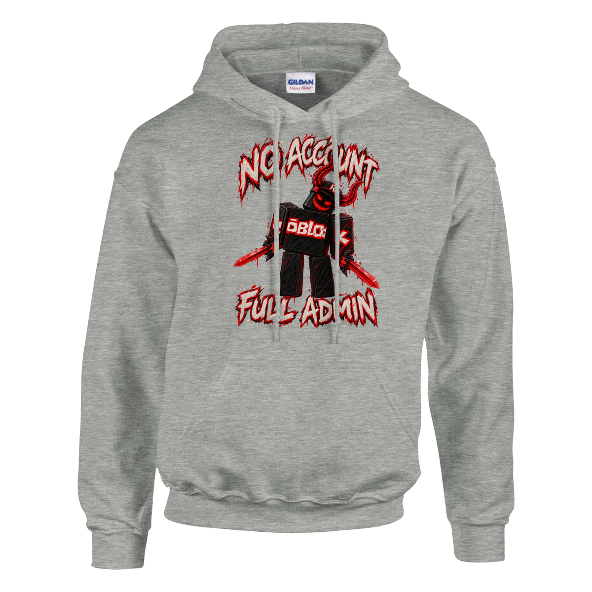 Guest 666 print on an ash grey pullover hoodie, front view