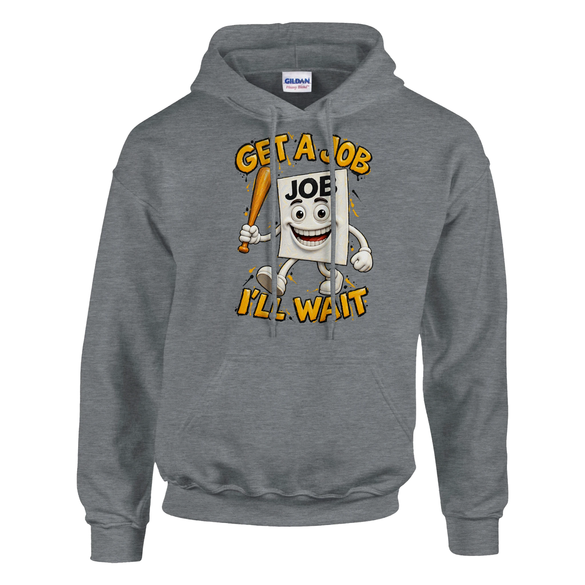 Job Job Job Sahur print on a sport grey pullover hoodie, front view