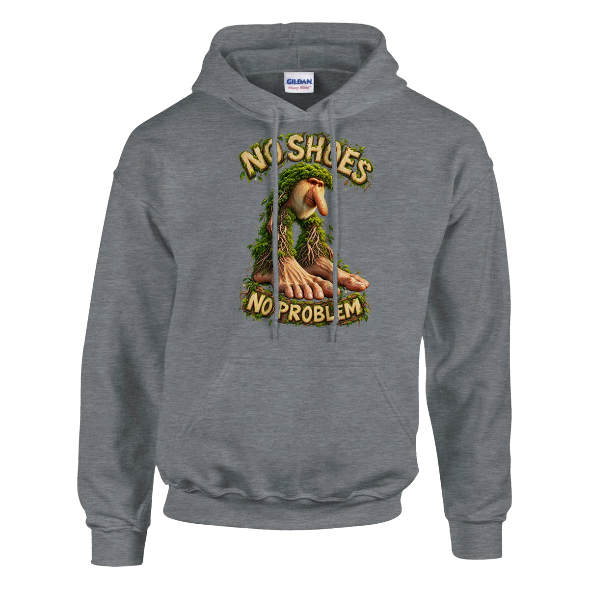 Brr Brr Patapim print on a sport grey pullover hoodie, front view