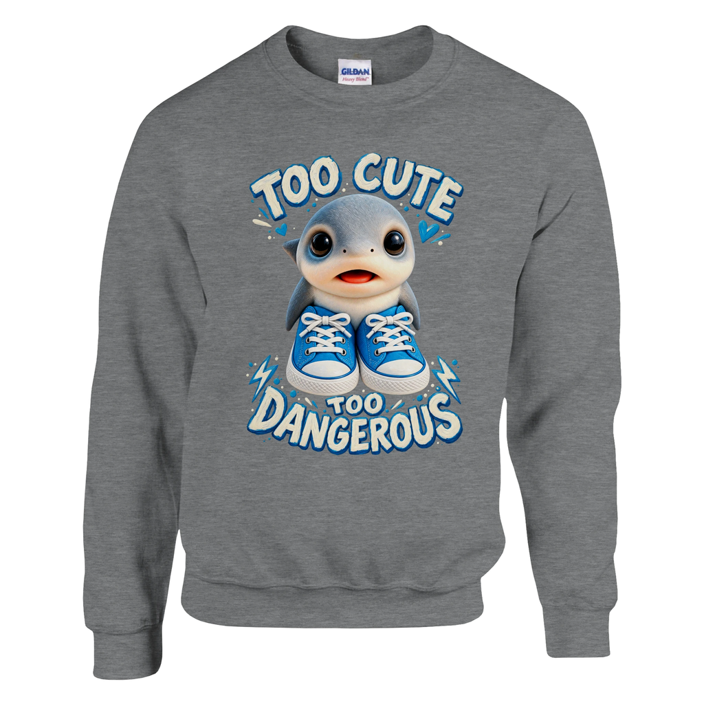 Los Tralaleritos print on a sport grey crewneck sweatshirt, front view