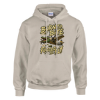 Bombardino Crocodilo print on a sand pullover hoodie, front view