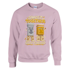 Garama and Madundung print on a light pink crewneck sweatshirt, front view
