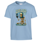 Pot Hotspot print on a light blue kids t-shirt, front view