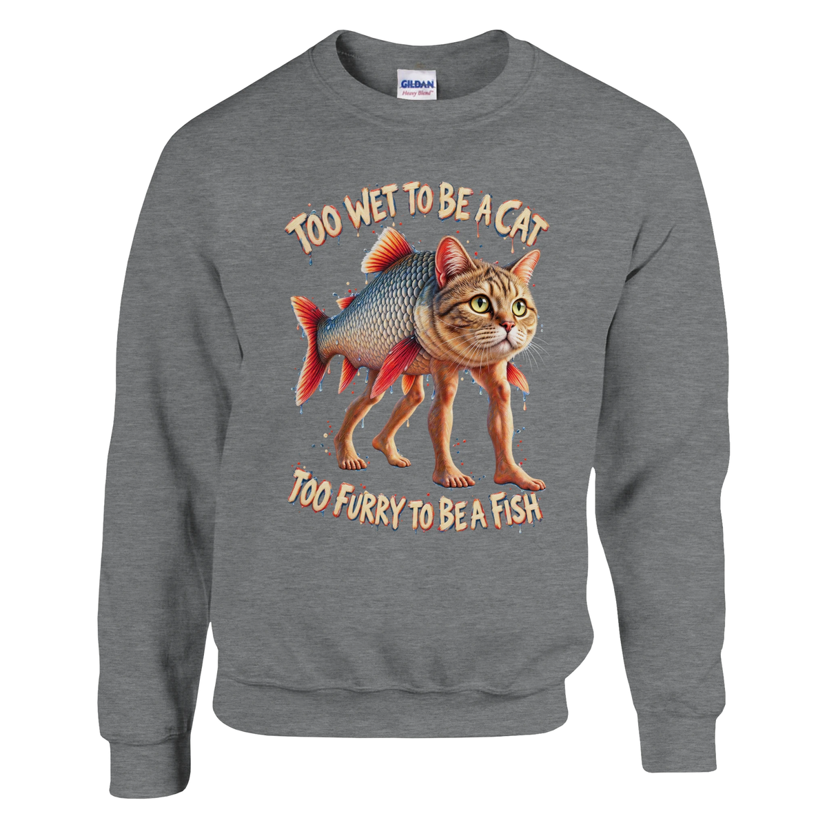 Trulimero Trulichina print on a sport grey crewneck sweatshirt, front view