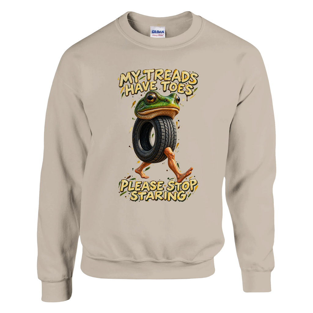 Boneca Ambalabu print on a sand crewneck sweatshirt, front view