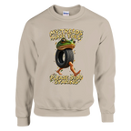 Boneca Ambalabu print on a sand crewneck sweatshirt, front view