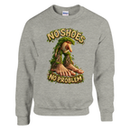 Brr Brr Patapim print on an ash grey crewneck sweatshirt, front view