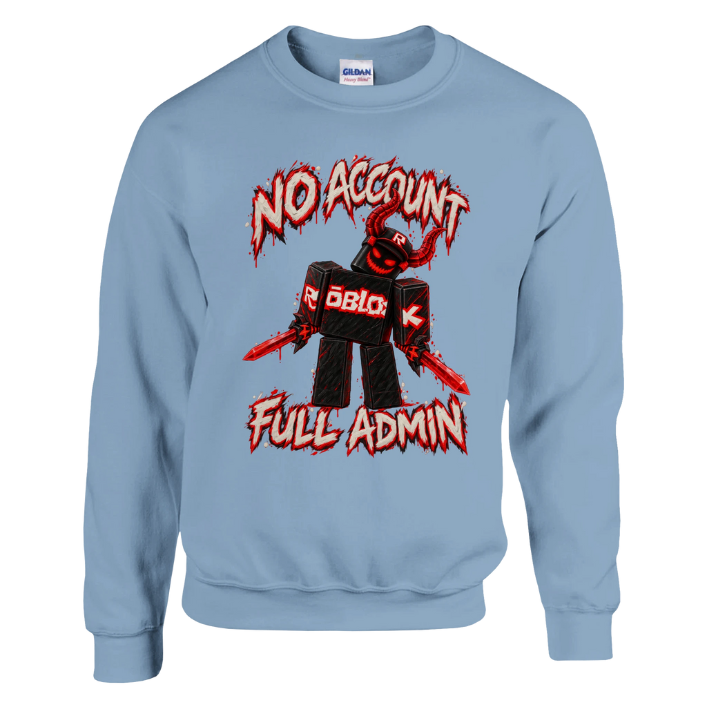 Guest 666 print on a light blue crewneck sweatshirt, front view