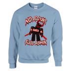 Guest 666 print on a light blue crewneck sweatshirt, front view