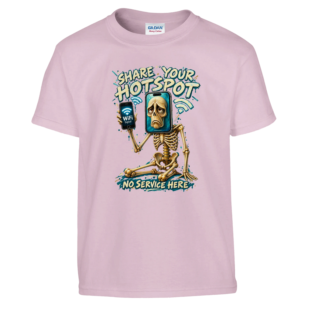 Pot Hotspot print on a light pink kids t-shirt, front view