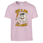 Job Job Job Sahur print on a light pink kids t-shirt, front view