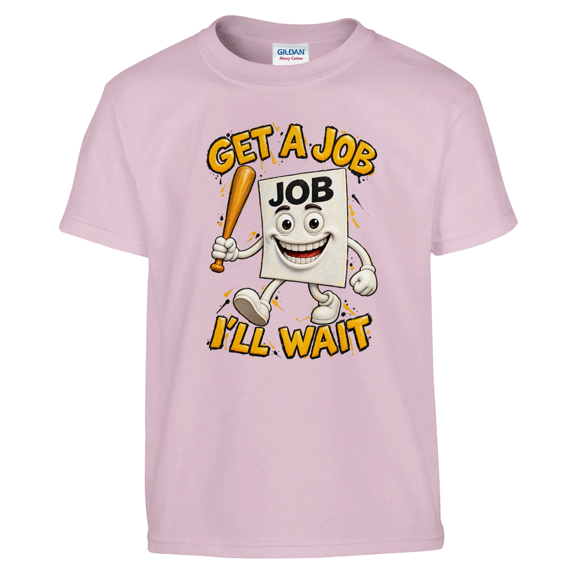 Job Job Job Sahur print on a light pink kids t-shirt, front view