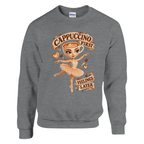 Ballerina Cappuccina print on a sport grey crewneck sweatshirt, front view