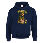 Brr Brr Patapim print on a navy pullover hoodie, front view