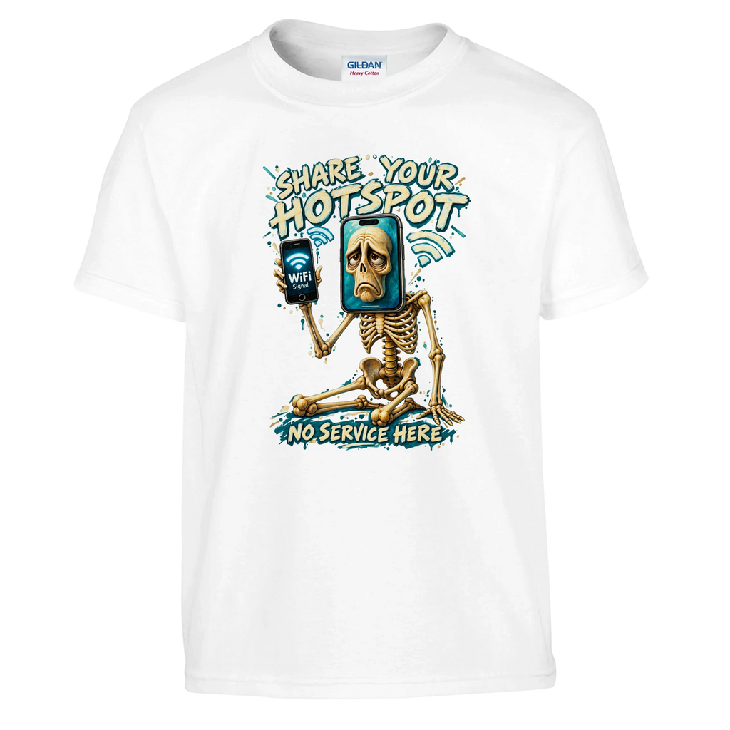 Pot Hotspot print on a white kids t-shirt, front view