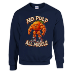 Odin Din Din Dun print on a navy crewneck sweatshirt, front view