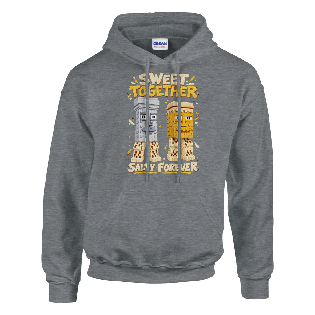 Garama and Madundung print on a sport grey pullover hoodie, front view
