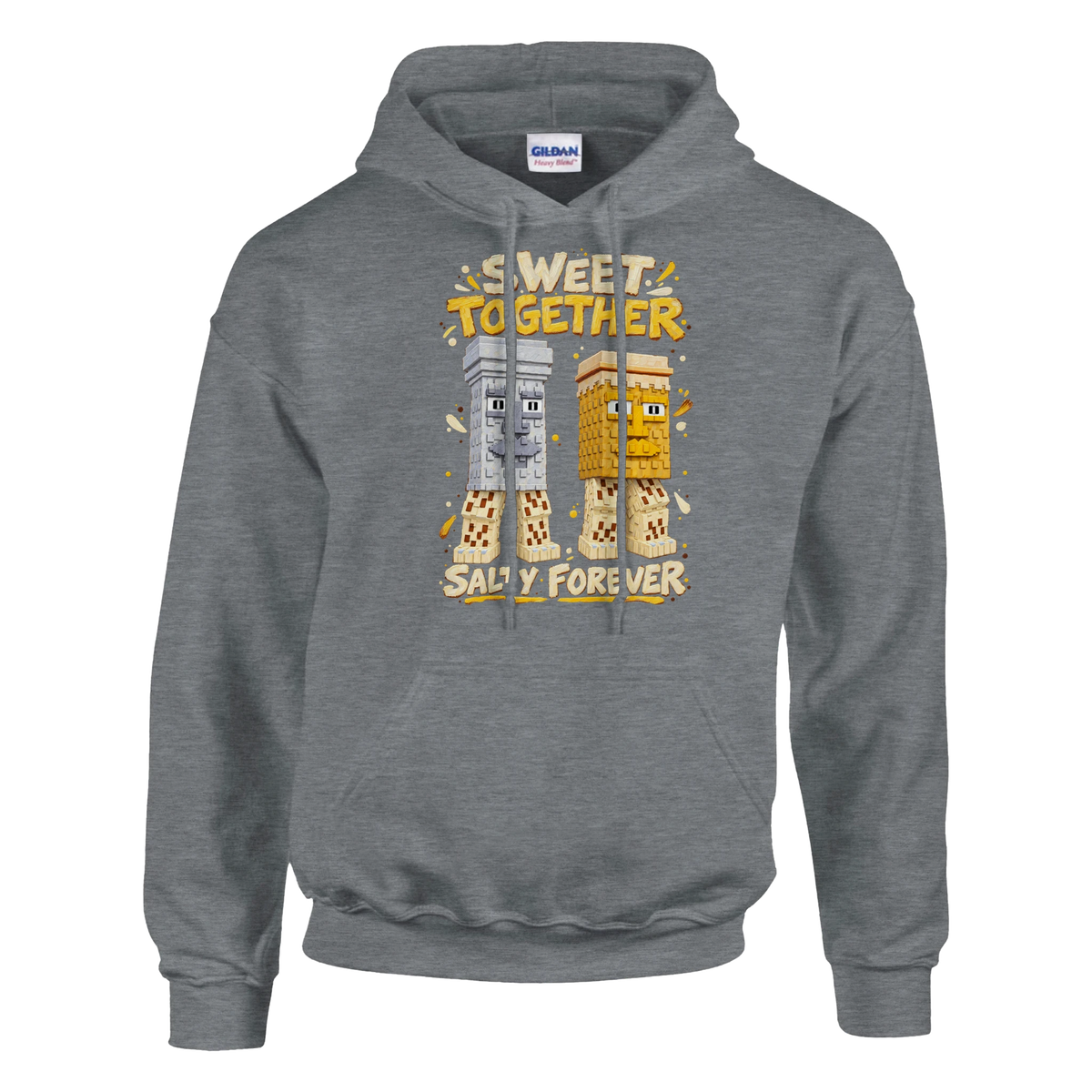 Garama and Madundung print on a sport grey pullover hoodie, front view