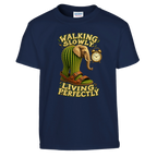 Lirili Larila print on a navy kids t-shirt, front view