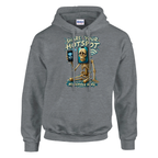 Pot Hotspot print on a sport grey pullover hoodie, front view
