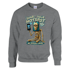 Pot Hotspot print on a sport grey crewneck sweatshirt, front view