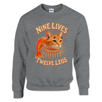 Trippi Troppi print on a sport grey crewneck sweatshirt, front view