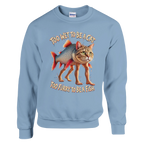 Trulimero Trulichina print on a light blue crewneck sweatshirt, front view
