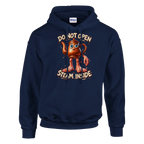 Ta Ta Ta Sahur print on a navy pullover hoodie, front view