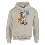 Frigo Camelo print on a sand pullover hoodie, front view
