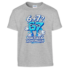 67 print on a sport grey kids t-shirt, front view