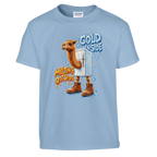 Frigo Camelo print on a light blue kids t-shirt, front view