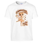 Ballerina Cappuccina print on a white kids t-shirt, front view