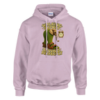 Lirili Larila print on a light pink pullover hoodie, front view