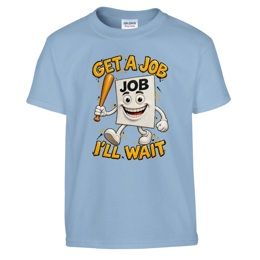 Job Job Job Sahur print on a light blue kids t-shirt, front view