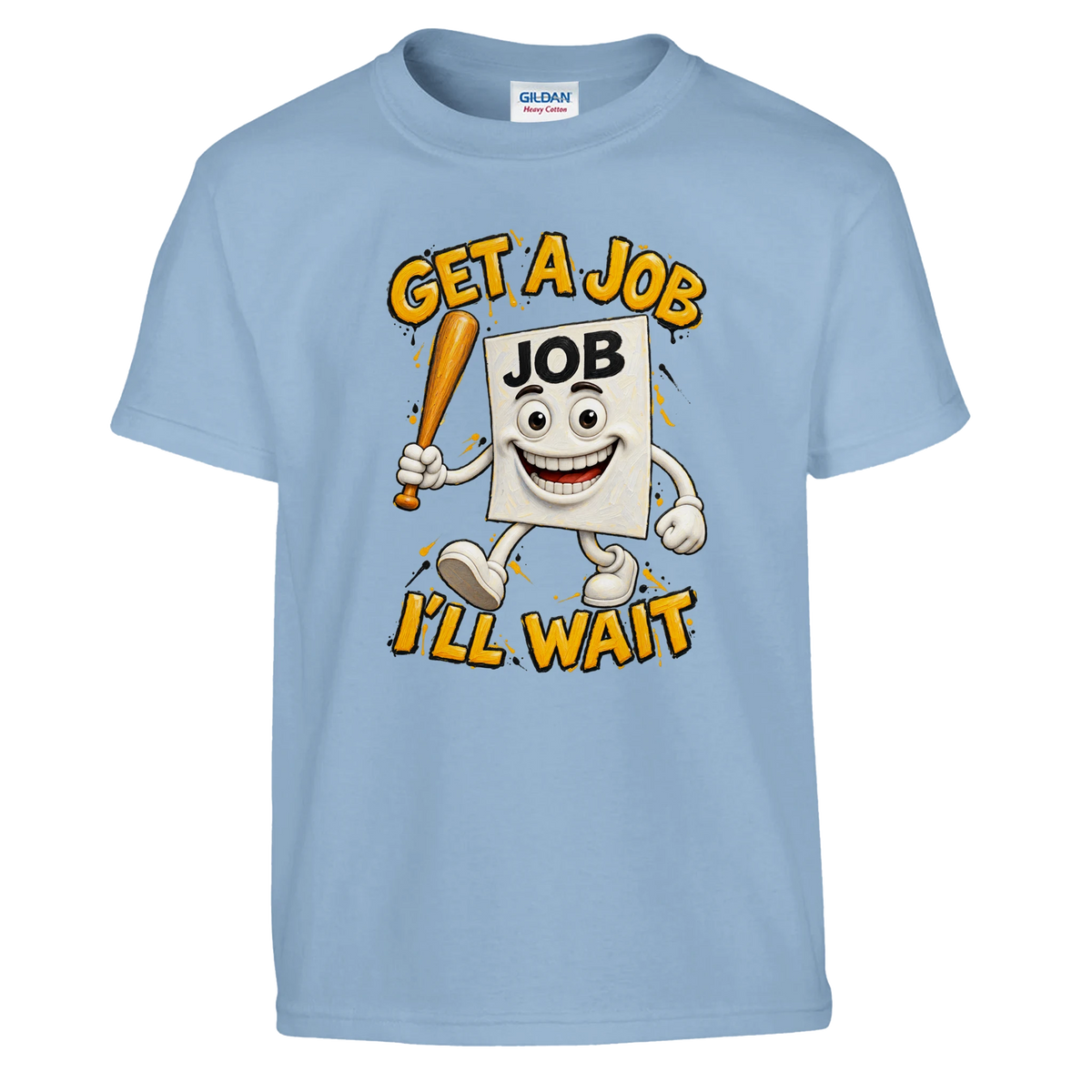 Job Job Job Sahur print on a light blue kids t-shirt, front view
