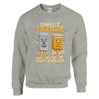 Garama and Madundung print on an ash grey crewneck sweatshirt, front view