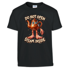 Ta Ta Ta Sahur print on a black kids t-shirt, front view