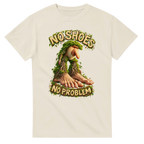 Natural t-shirt printed with Brr Brr Patapim and the words No shoes, no problem, front view