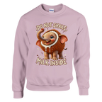 Cocofanto Elefanto print on a light pink crewneck sweatshirt, front view