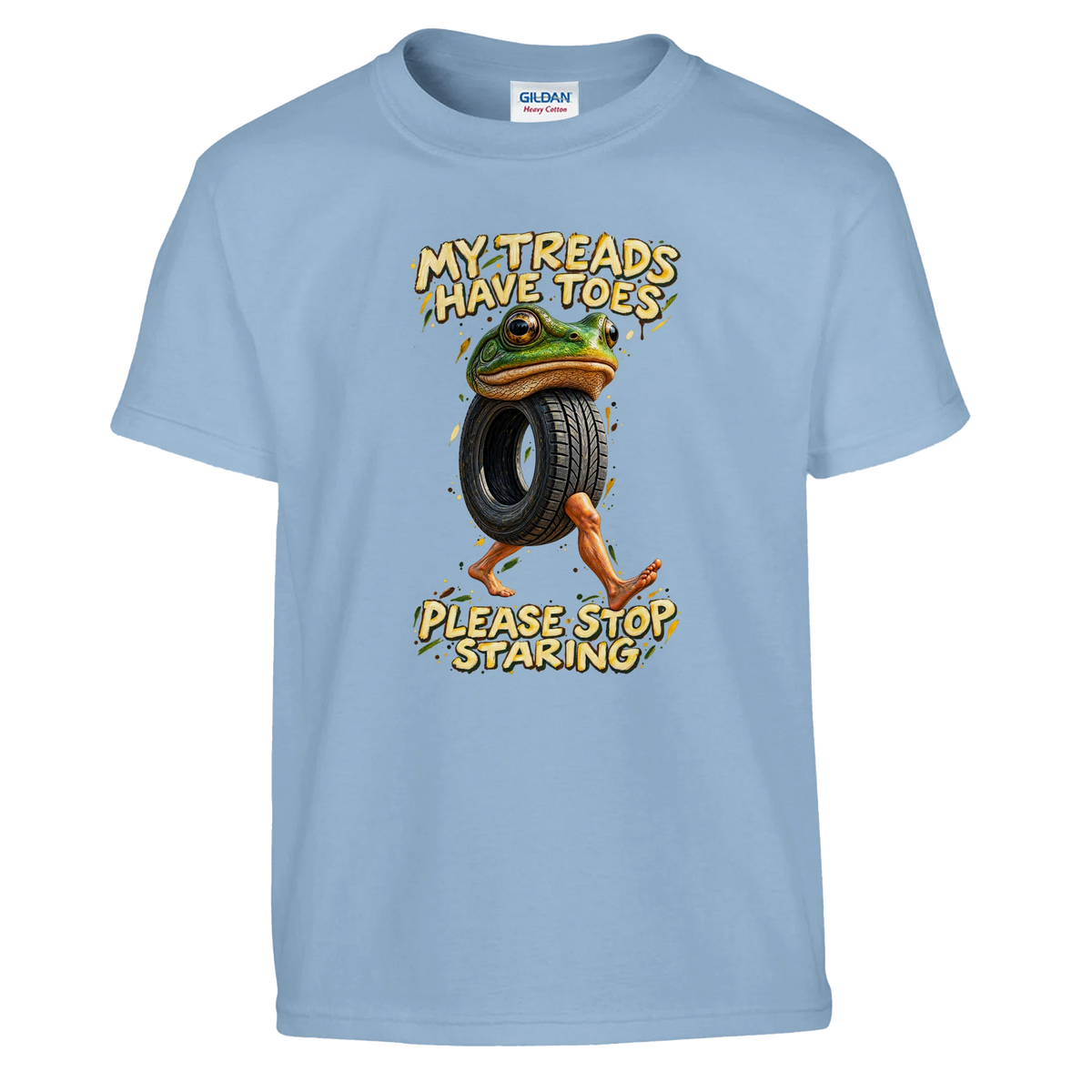 Boneca Ambalabu print on a light blue kids t-shirt, front view
