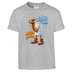 Frigo Camelo print on a sport grey kids t-shirt, front view