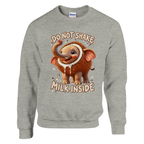 Cocofanto Elefanto print on an ash grey crewneck sweatshirt, front view