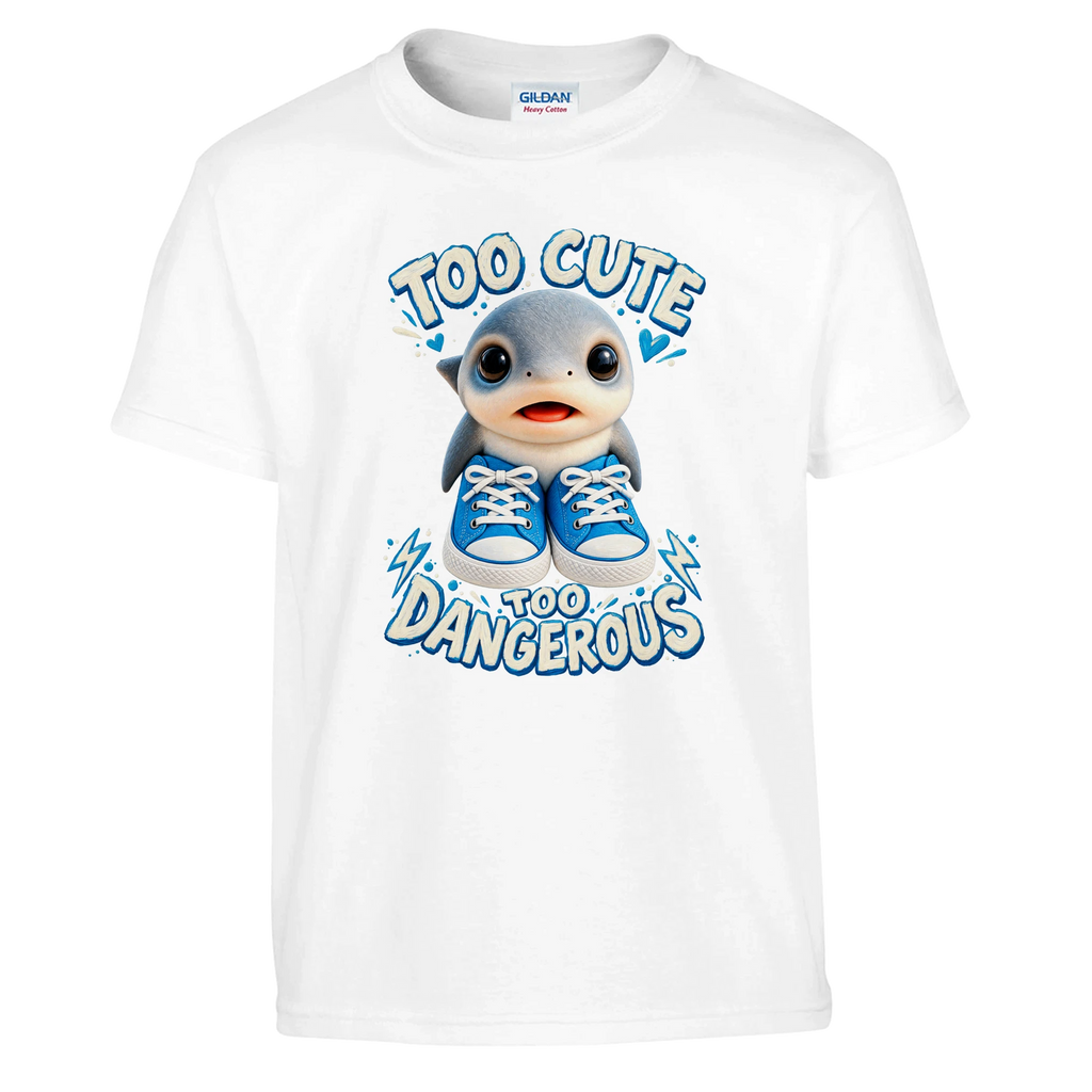 Los Tralaleritos print on a white kids t-shirt, front view
