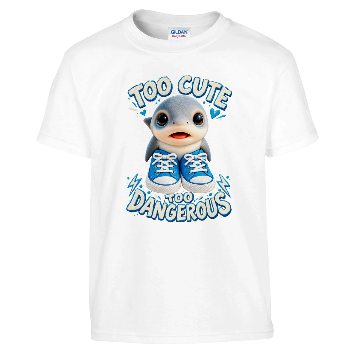 Los Tralaleritos print on a white kids t-shirt, front view