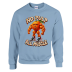 Odin Din Din Dun print on a light blue crewneck sweatshirt, front view