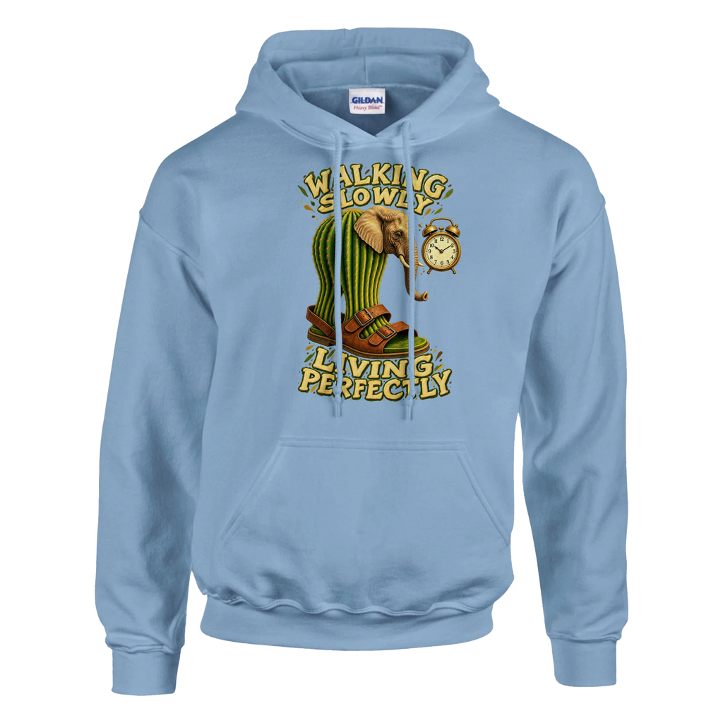 Lirili Larila print on a light blue pullover hoodie, front view