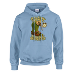 Lirili Larila print on a light blue pullover hoodie, front view